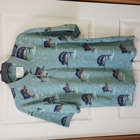 Island Fever Other - Island Fever pique polo - 1XB - green w marlin print